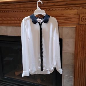 Maison Jules Vintage-Style Button Down Blouse